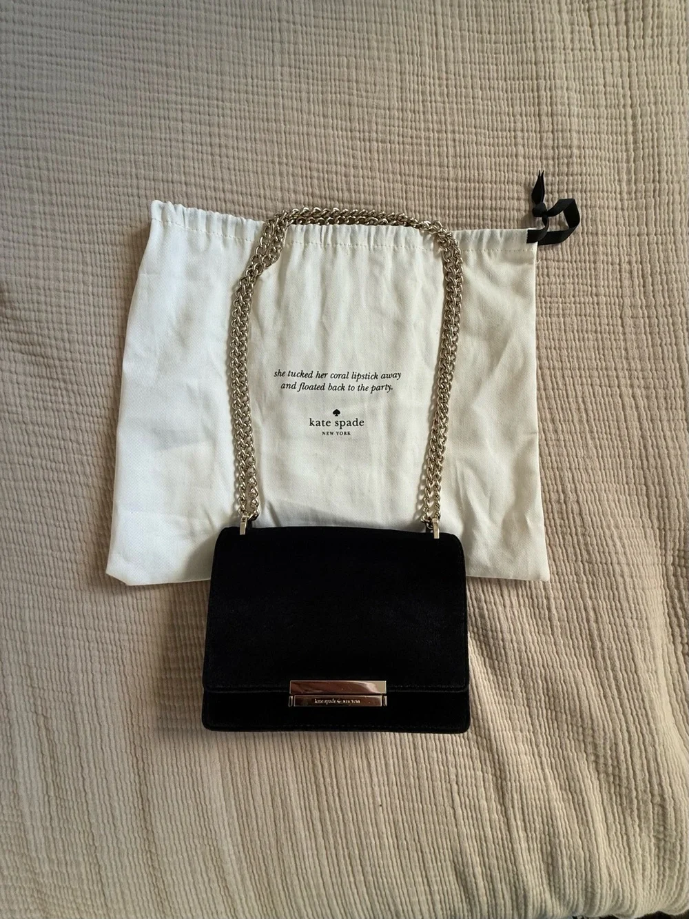 kate spade Black Crossbody Bag with Gold Chain